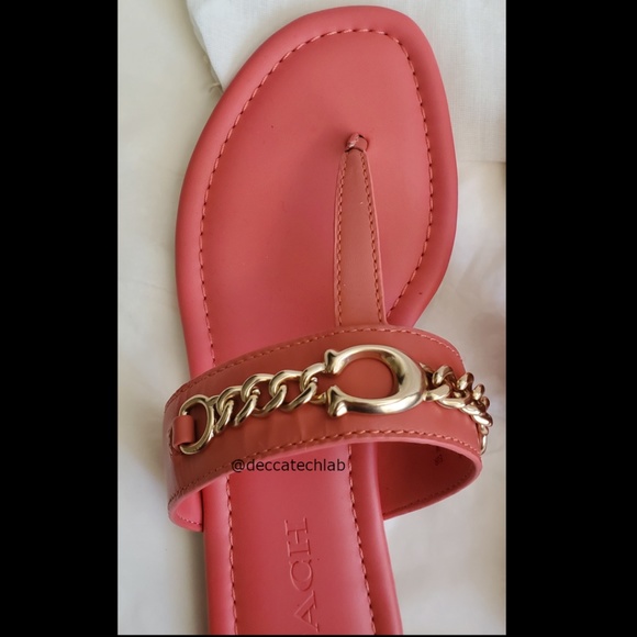NWT COACH Jacklyn LTR Sandal-CORAL 7.5B MSRP $200 - Picture 4 of 5